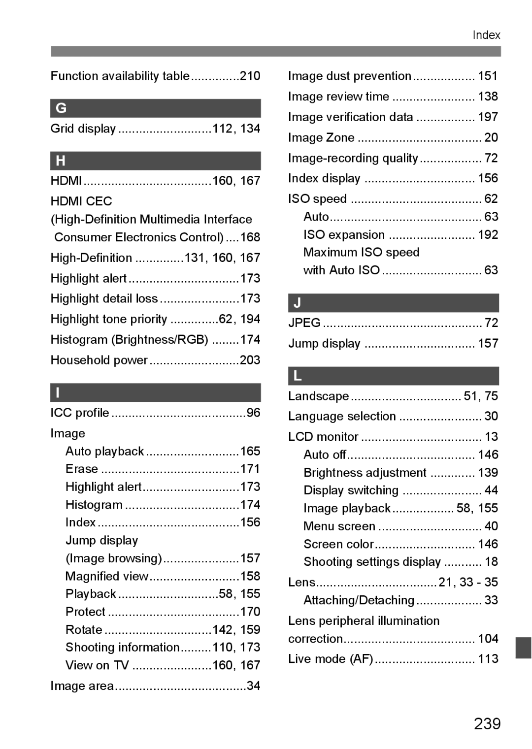 Canon 550D instruction manual 239, Hdmi CEC 