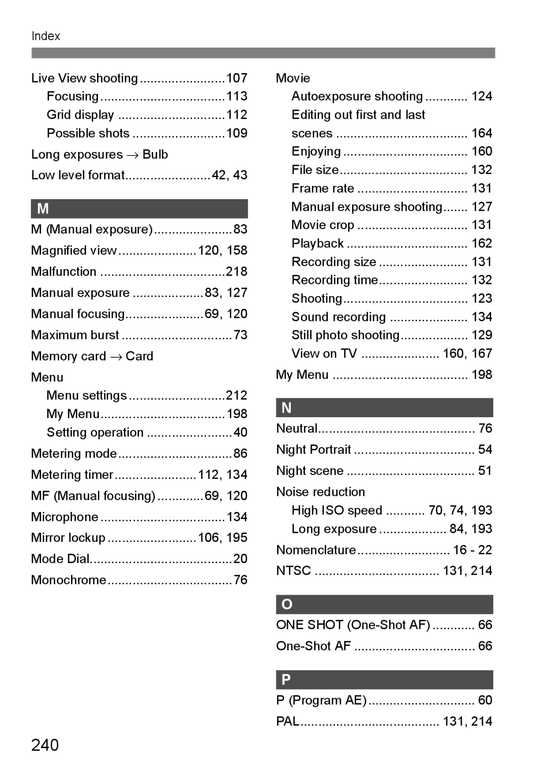 Canon 550D instruction manual 240 