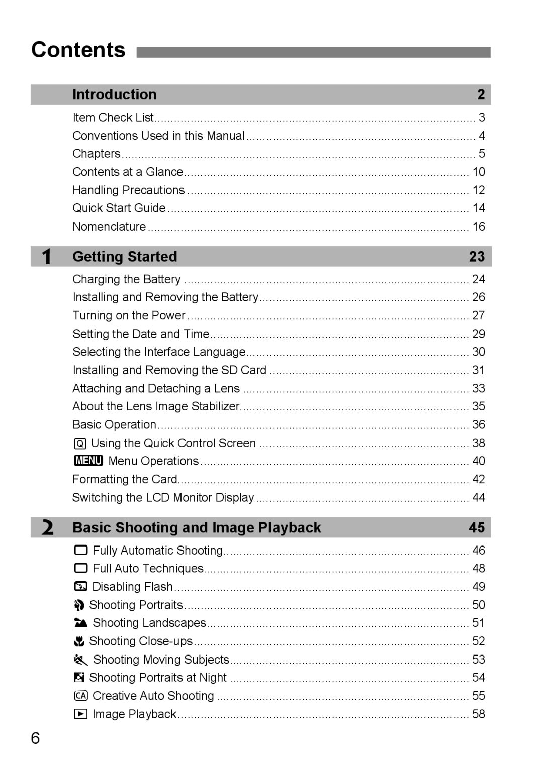 Canon 550D instruction manual Contents 