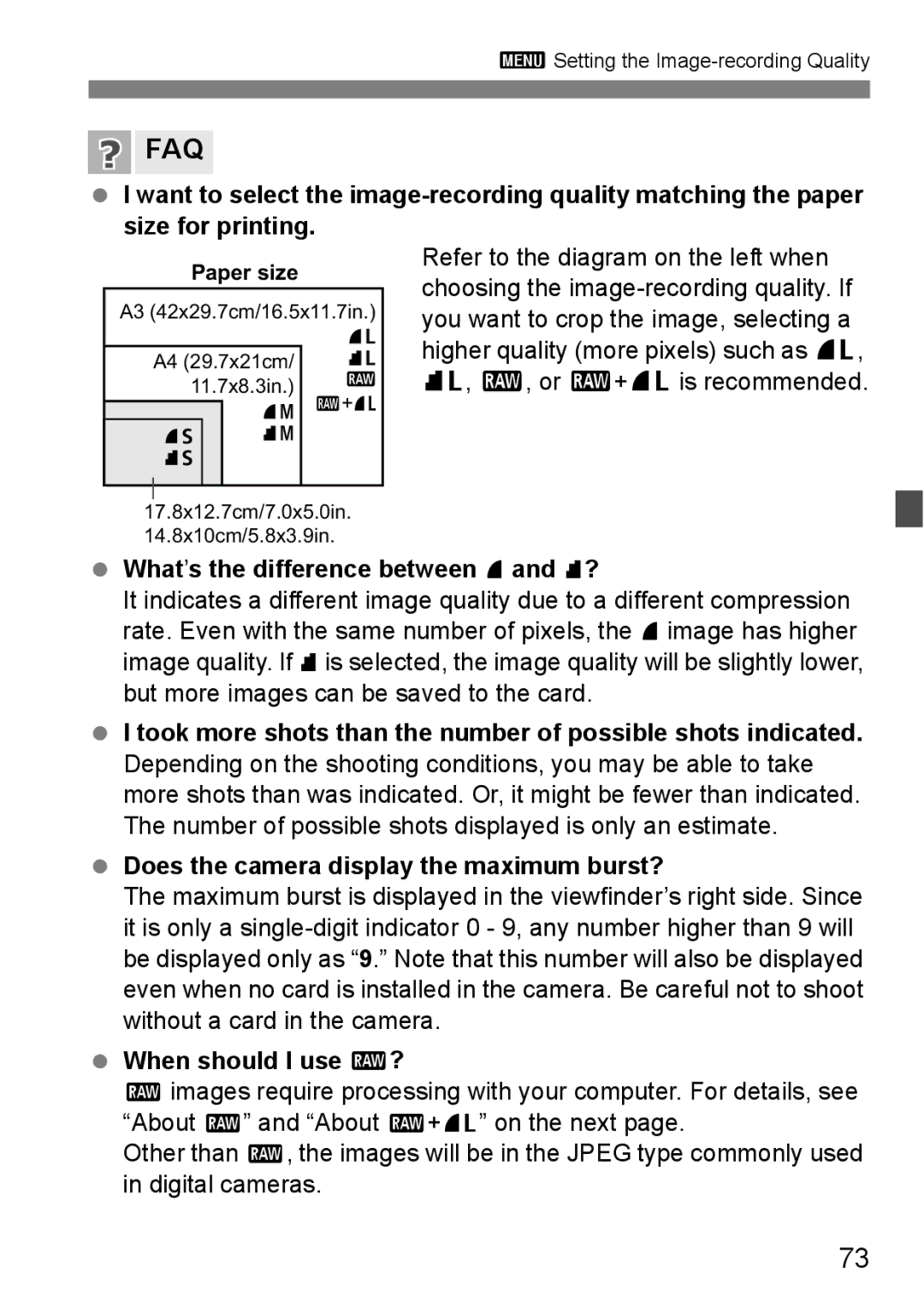 Canon 550D What’s the difference between 7 and 8?, Does the camera display the maximum burst?, When should I use 1? 