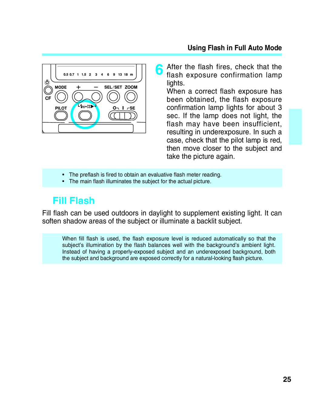 Canon 550EX manual Fill Flash, Using Flash in Full Auto Mode 