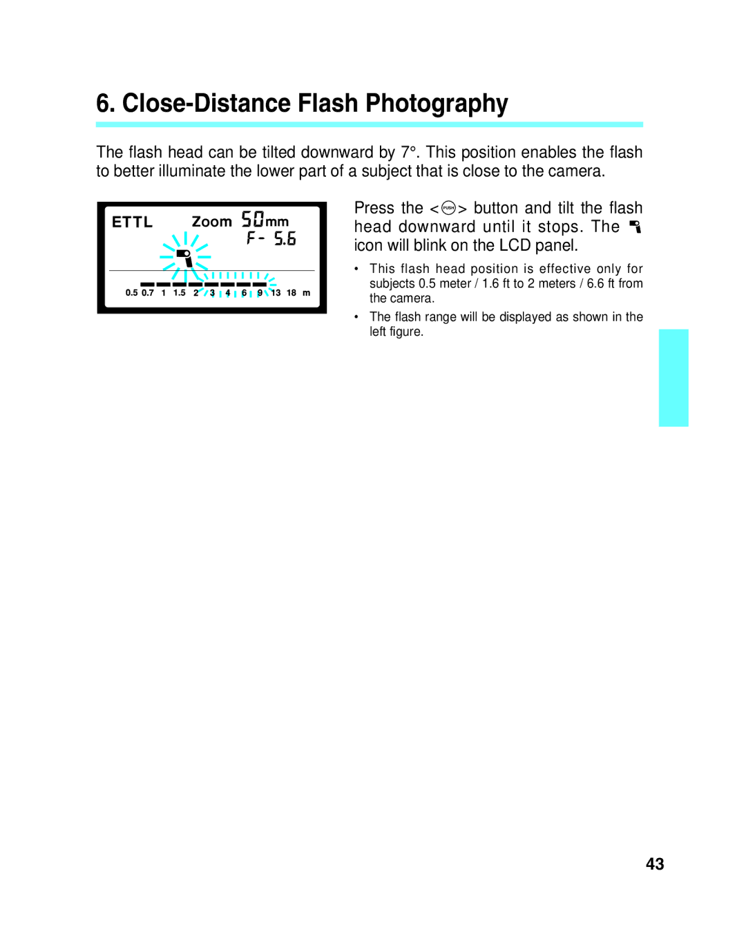 Canon 550EX manual Close-Distance Flash Photography 