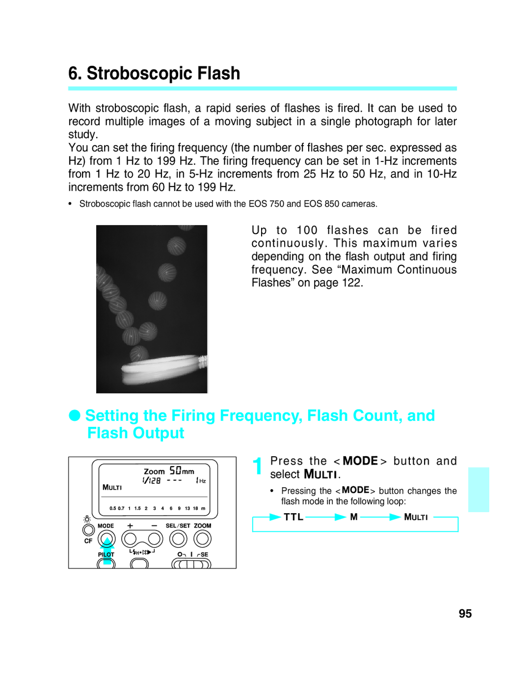 Canon 550EX manual Stroboscopic Flash 