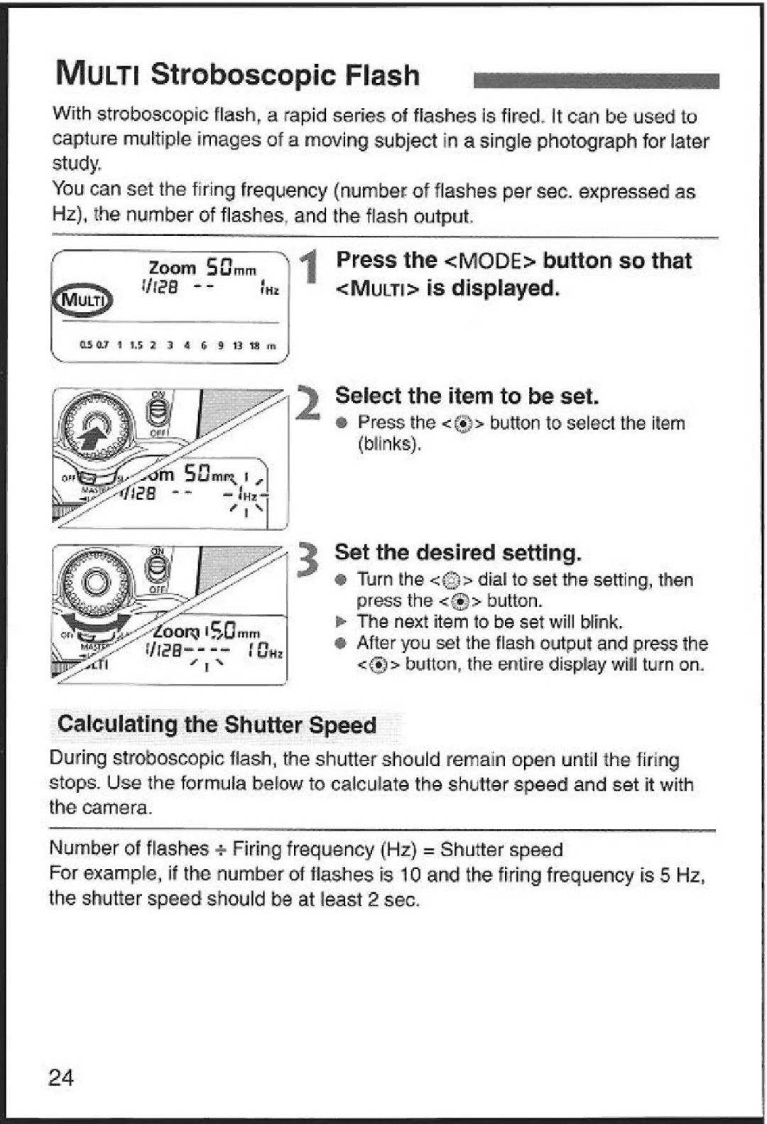 Canon 580EX instruction manual Multi Stroboscopic Flash 