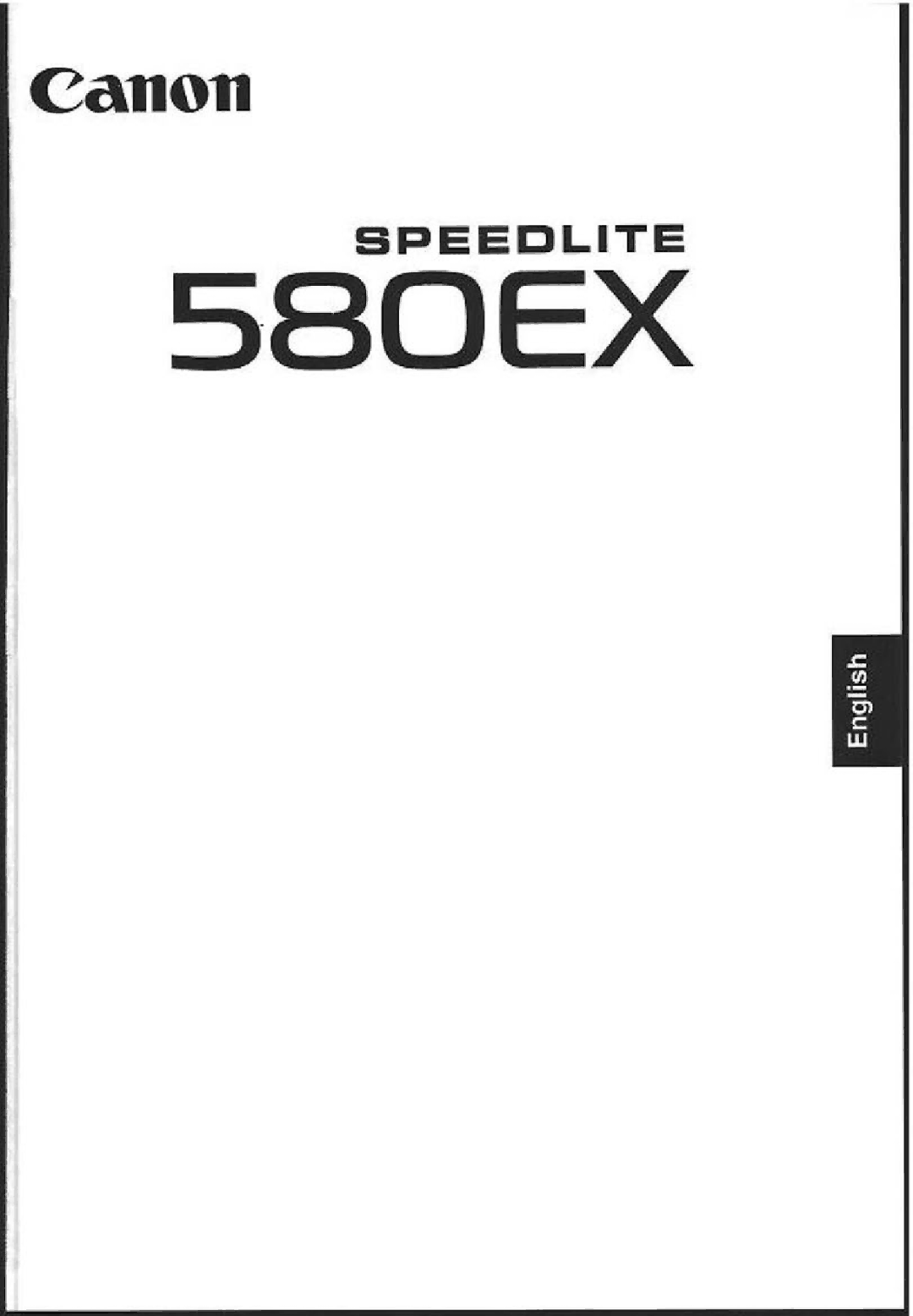 Canon 580EX instruction manual Speedlite 