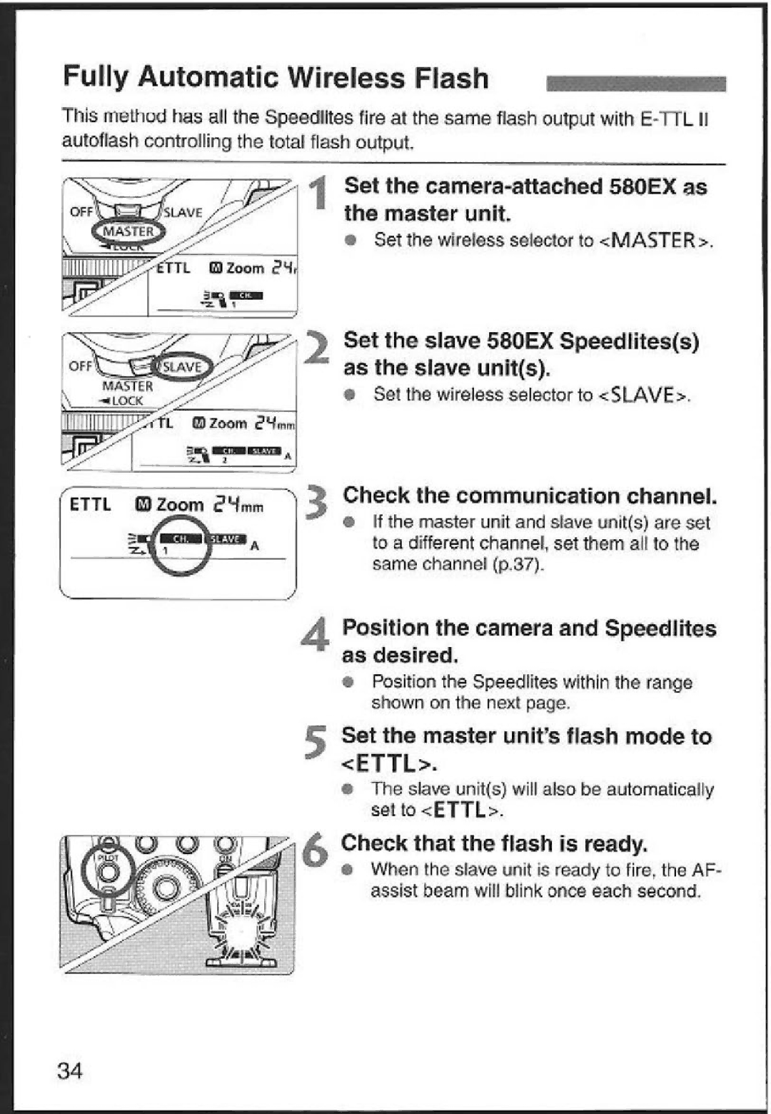 Canon 580EX instruction manual Fully Automatic Wireless Fish 