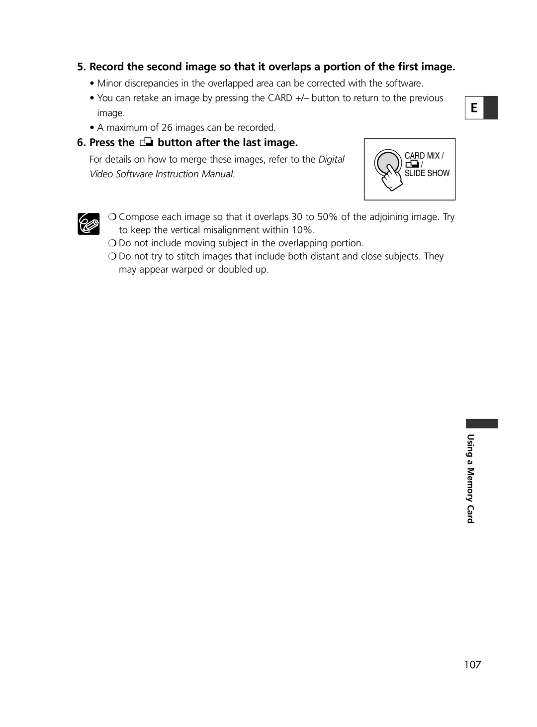 Canon 65, 60 instruction manual Press the button after the last image 