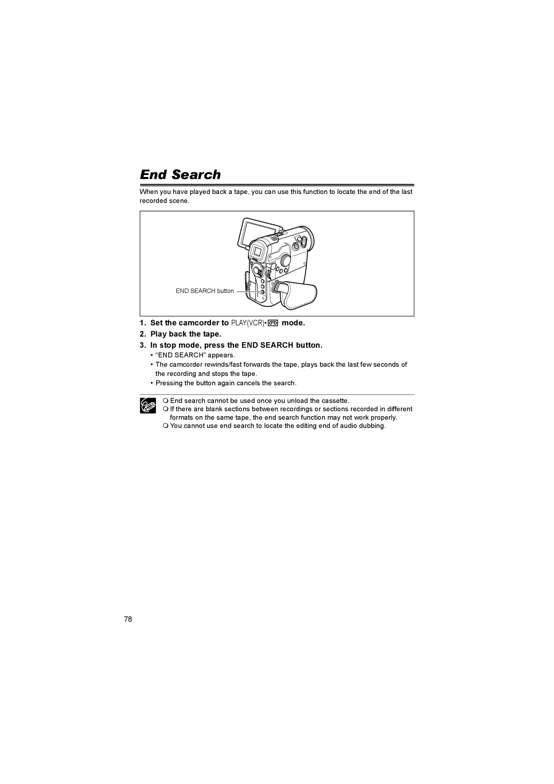 Canon 600 instruction manual End Search 