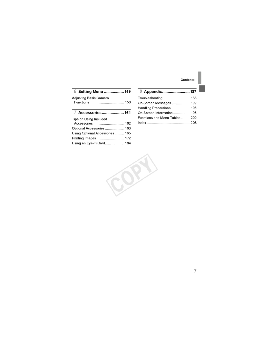 Canon 6051B001, 6048B001 manual Setting Menu 149 