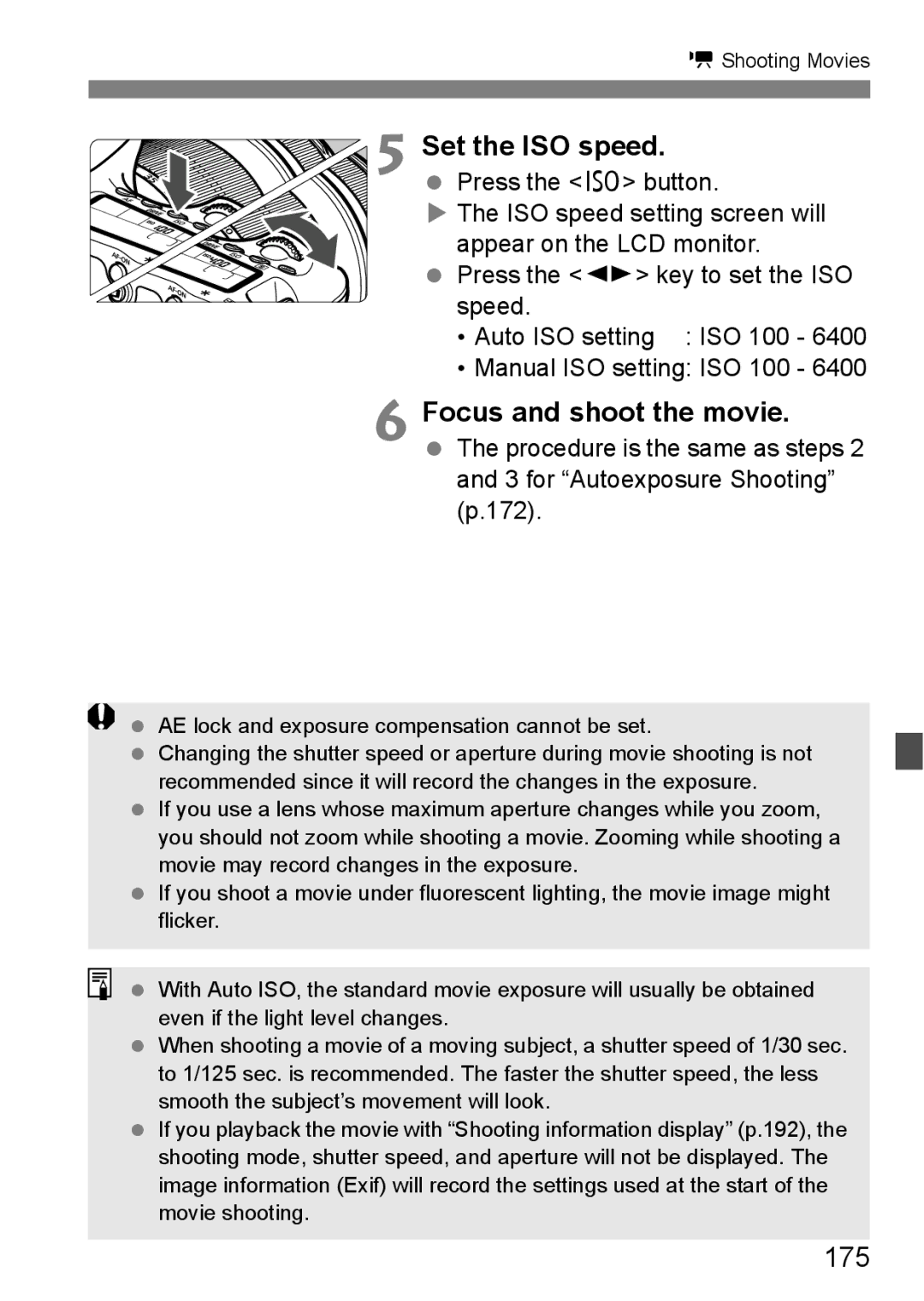 Canon 60D instruction manual Focus and shoot the movie, 175 