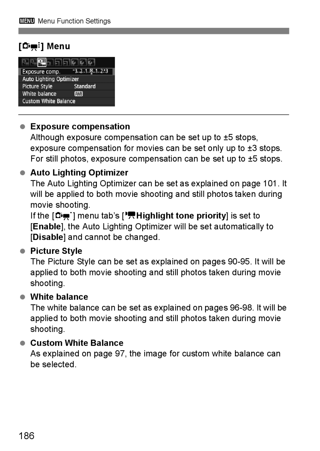 Canon 60D instruction manual 186 