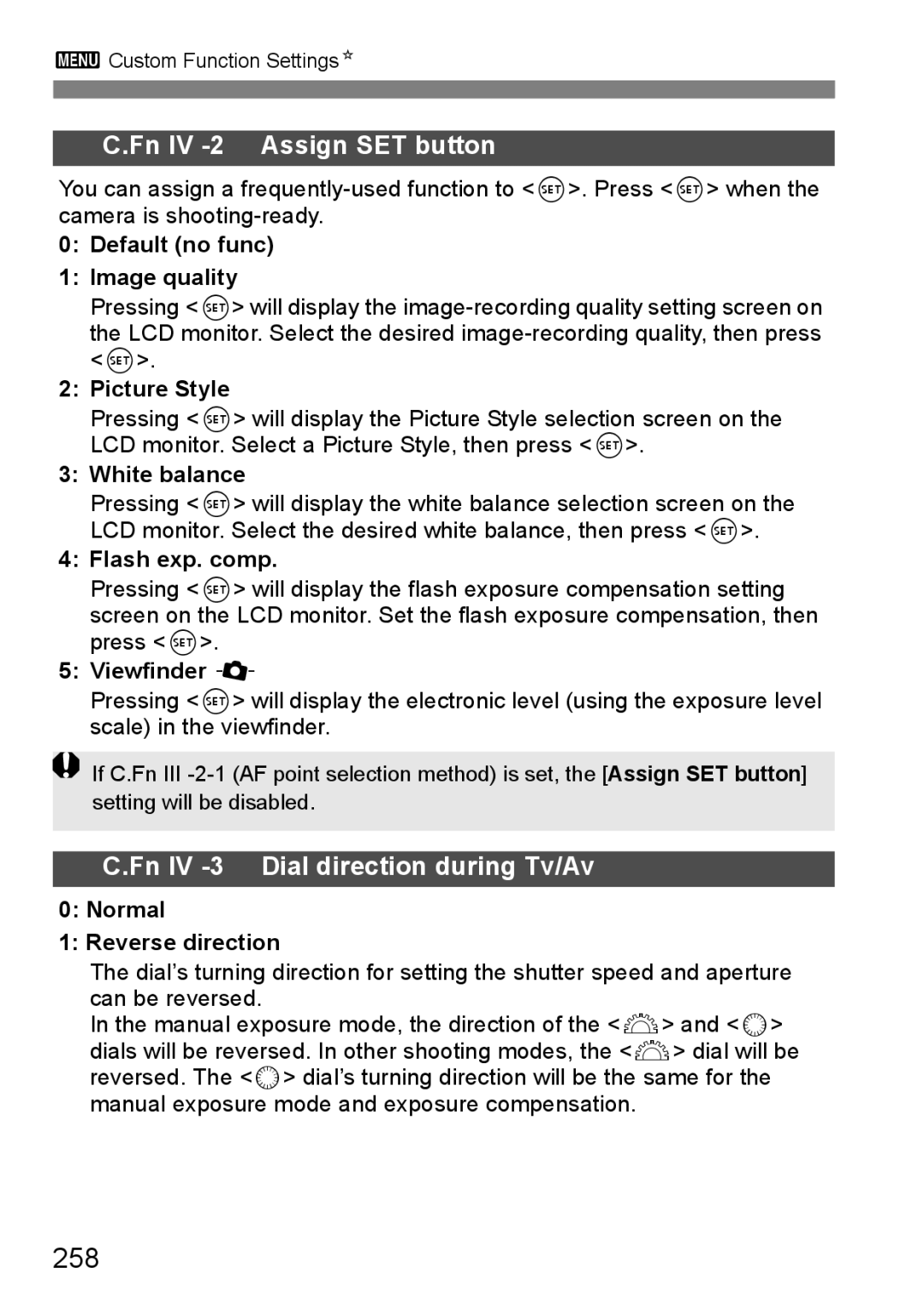 Canon 60D instruction manual 258 