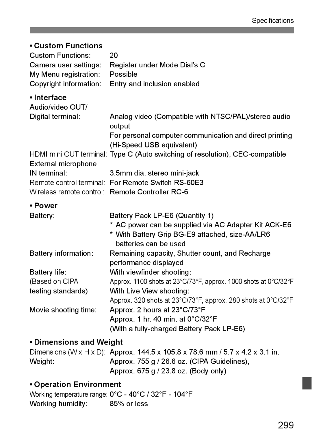 Canon 60D instruction manual 299 