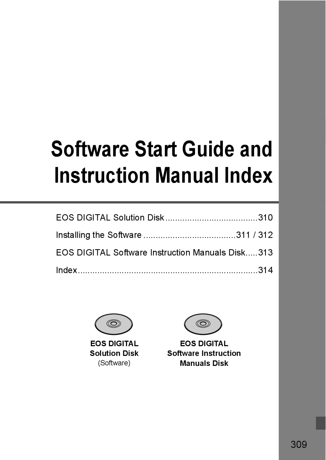 Canon 60D instruction manual 309, EOS Digital Solution Disk 310, 311, 314 