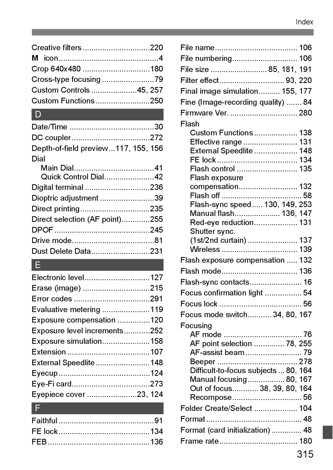 Canon 60D instruction manual 315 