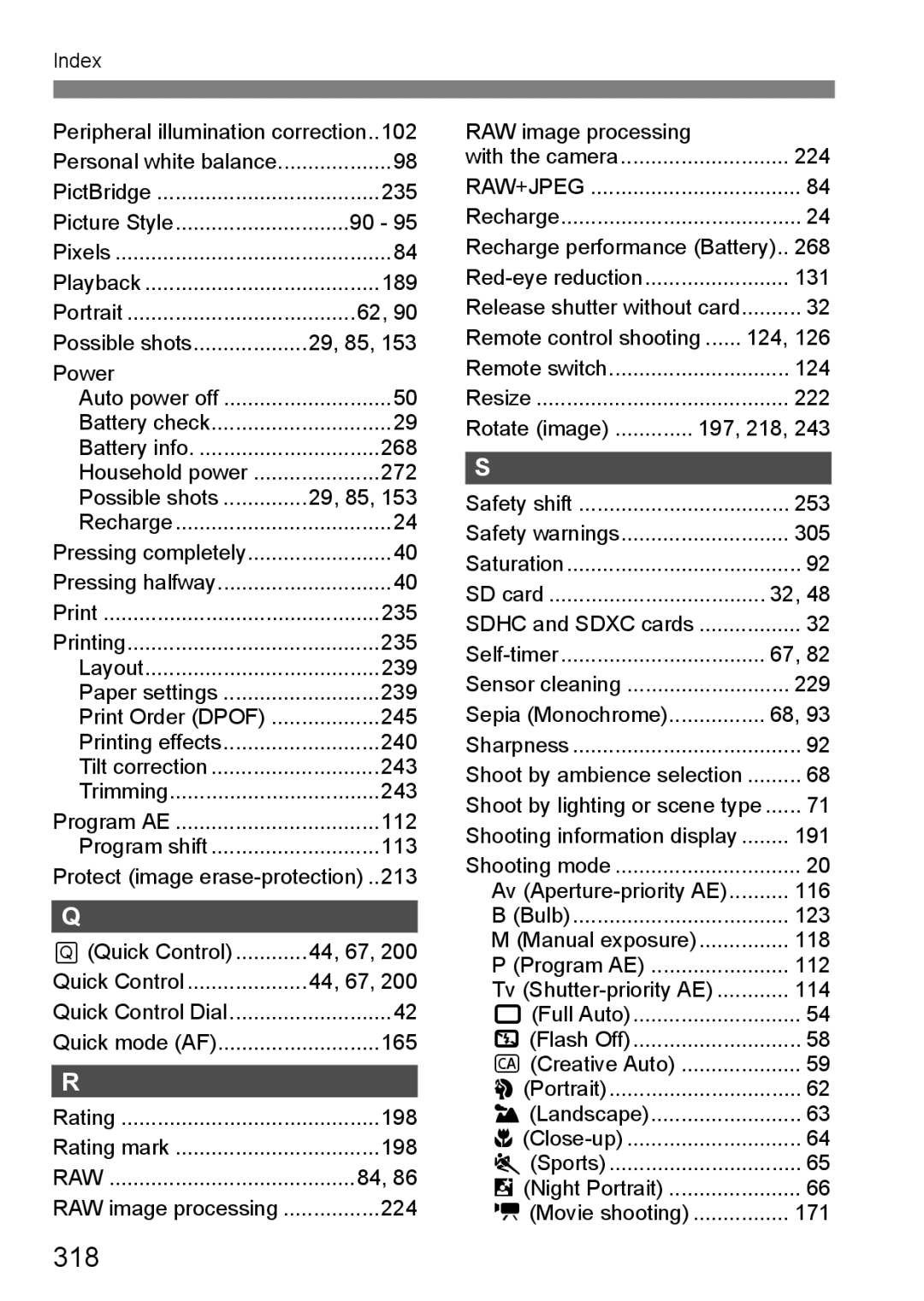 Canon 60D instruction manual 318 