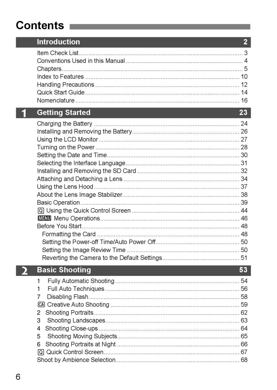 Canon 60D instruction manual Contents 