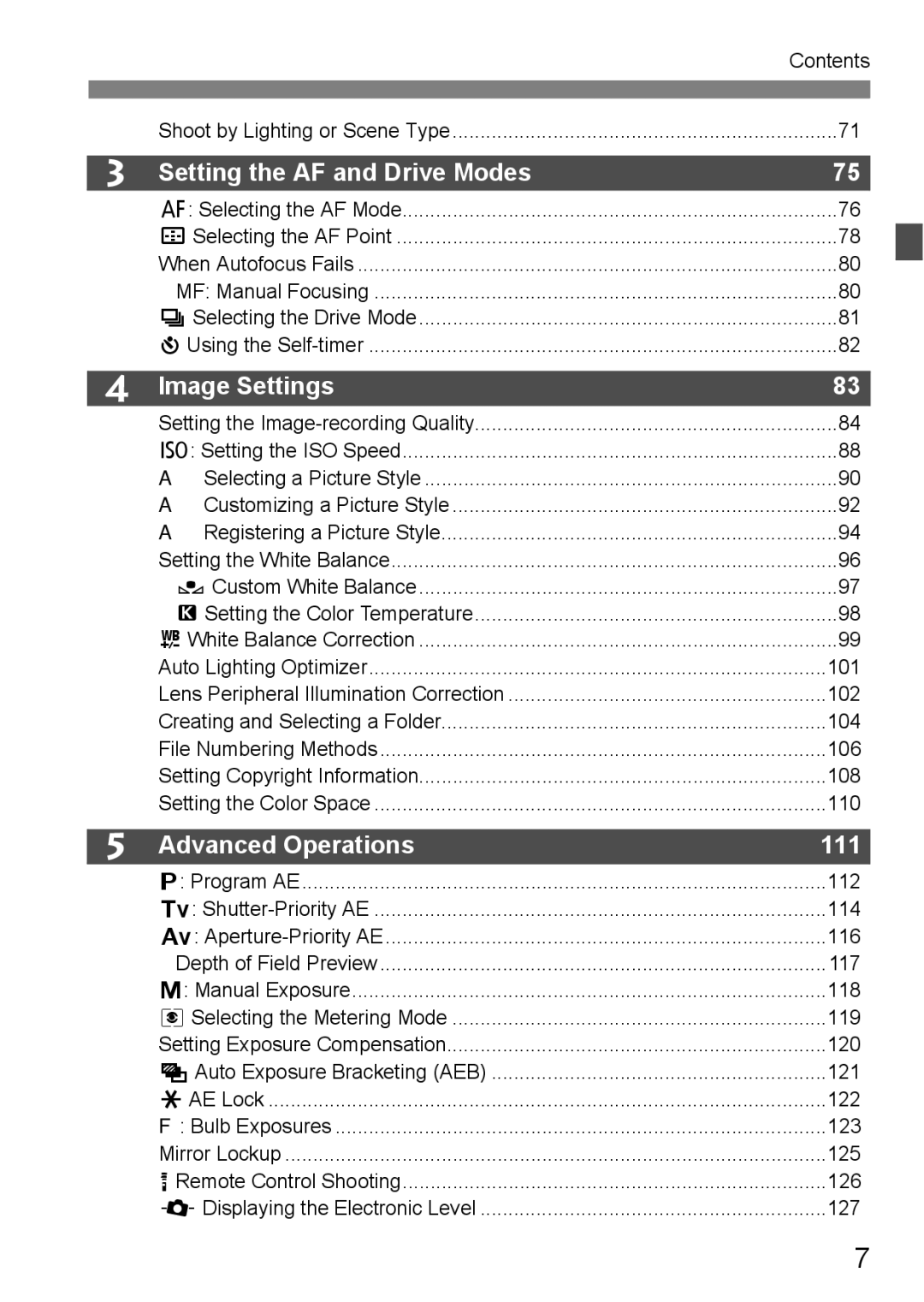 Canon 60D instruction manual Setting the AF and Drive Modes 