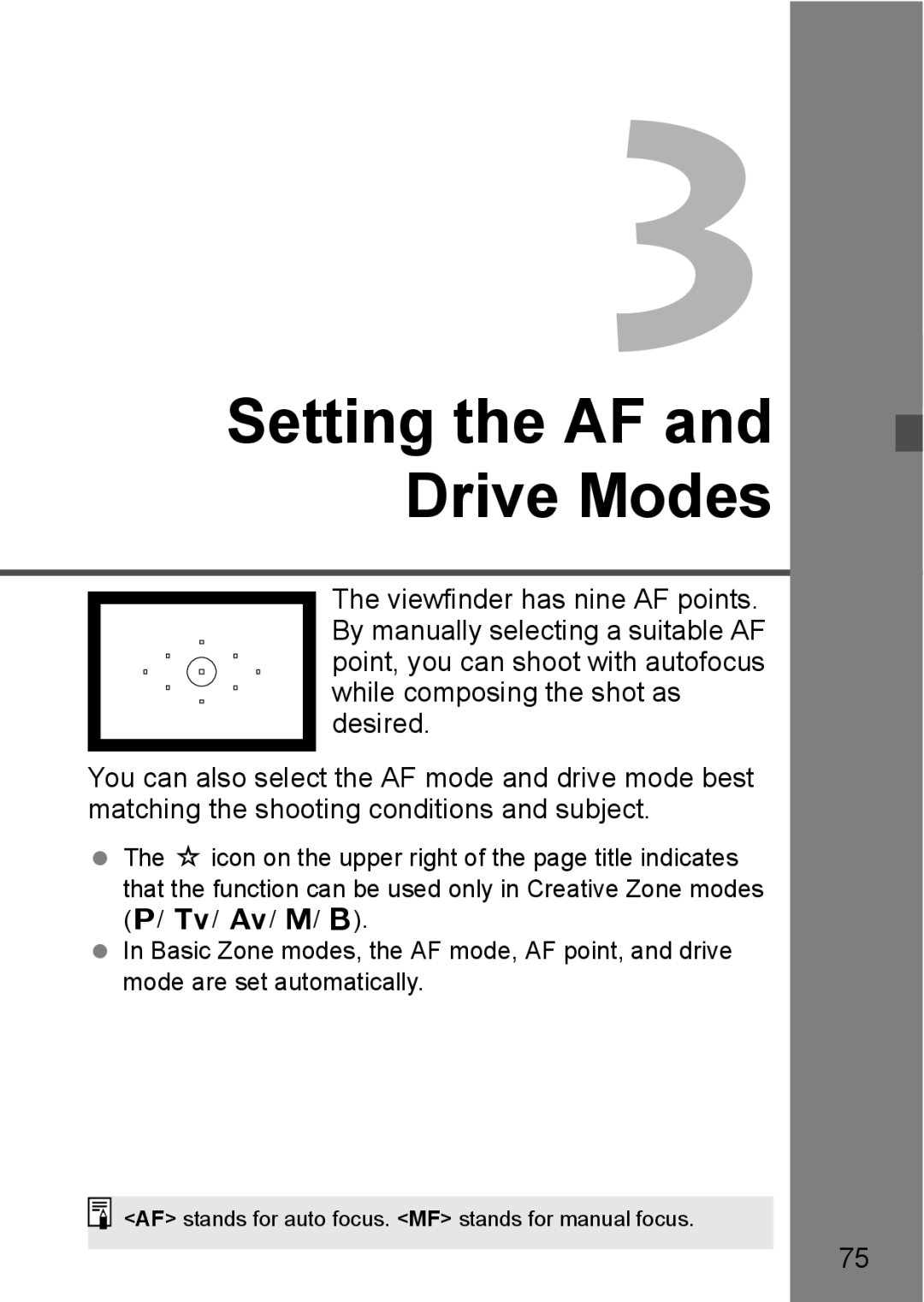 Canon 60D instruction manual Setting the AF Drive Modes 