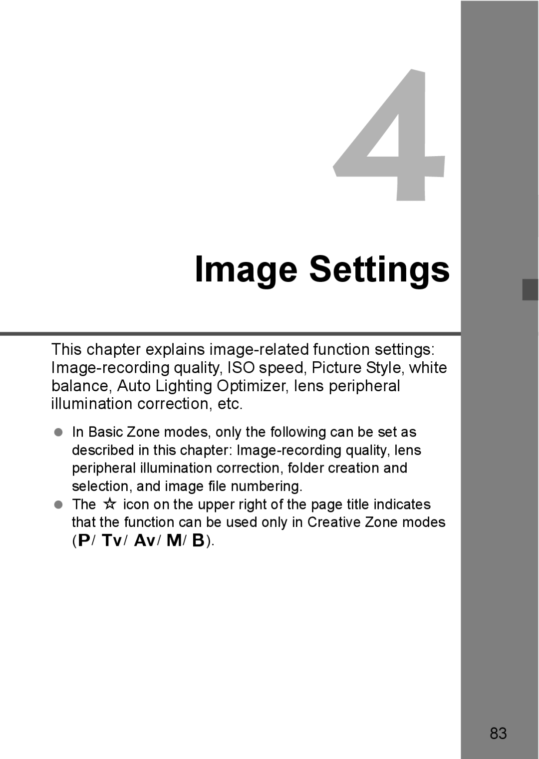 Canon 60D instruction manual Image Settings 