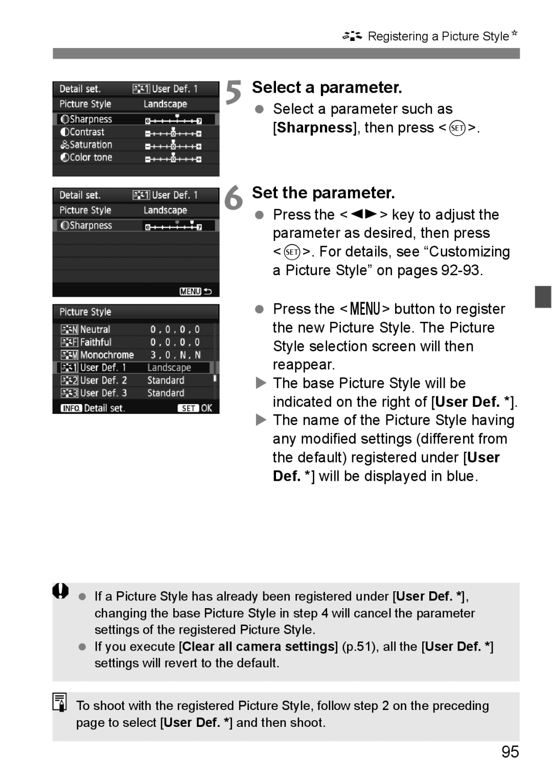 Canon 60D instruction manual Registering a Picture StyleN 