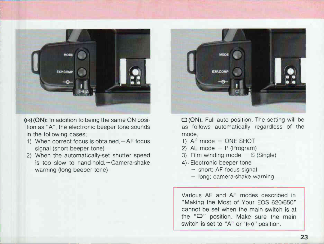 Canon 650, 620 manual 