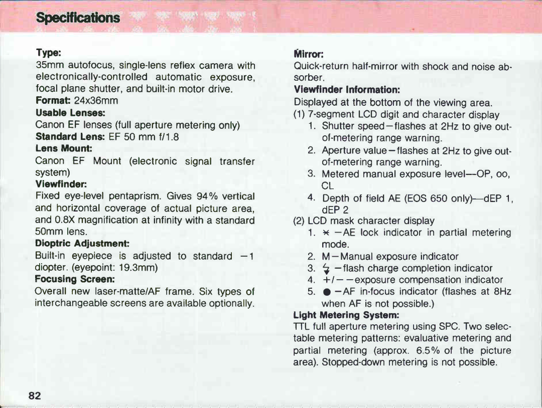 Canon 620, 650 manual 