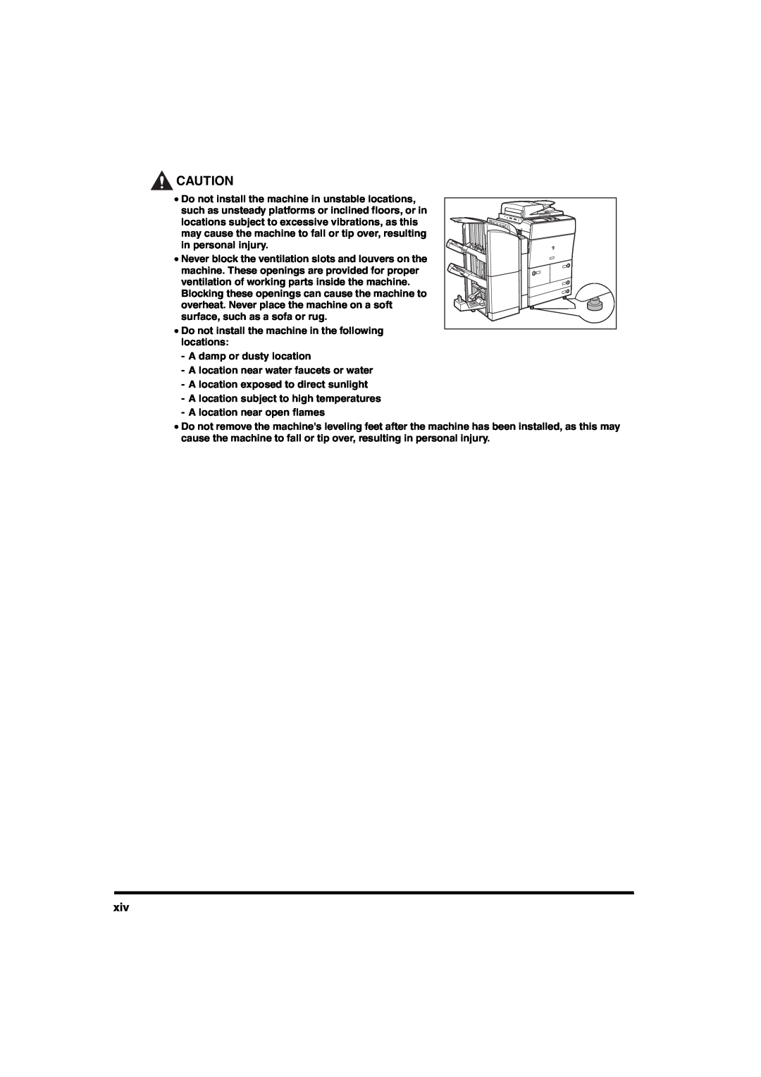 Canon iR6570 manual Do not install the machine in unstable locations 
