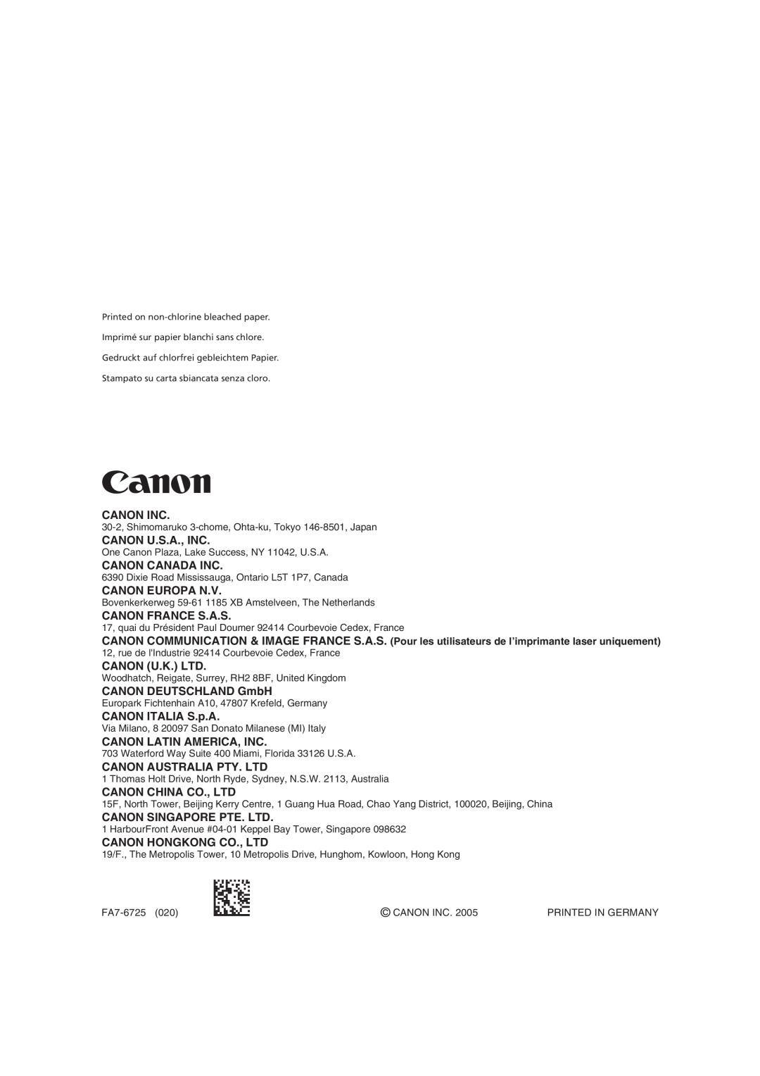 Canon 6570 Canon Inc, Canon U.S.A., Inc, Canon Canada Inc, Canon Europa N.V, Canon France S.A.S, CANON DEUTSCHLAND GmbH 