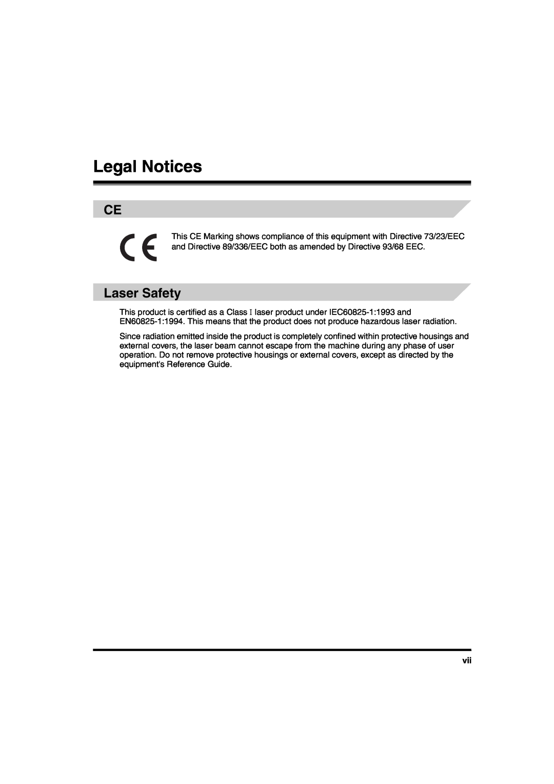 Canon iR6570 manual Legal Notices, Laser Safety 