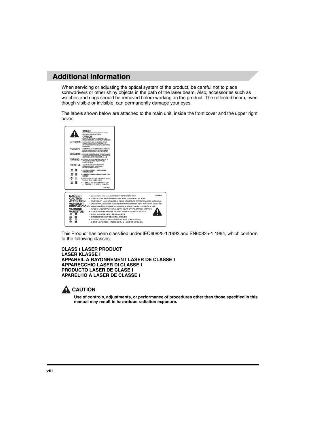 Canon iR6570 manual Additional Information, Viii 