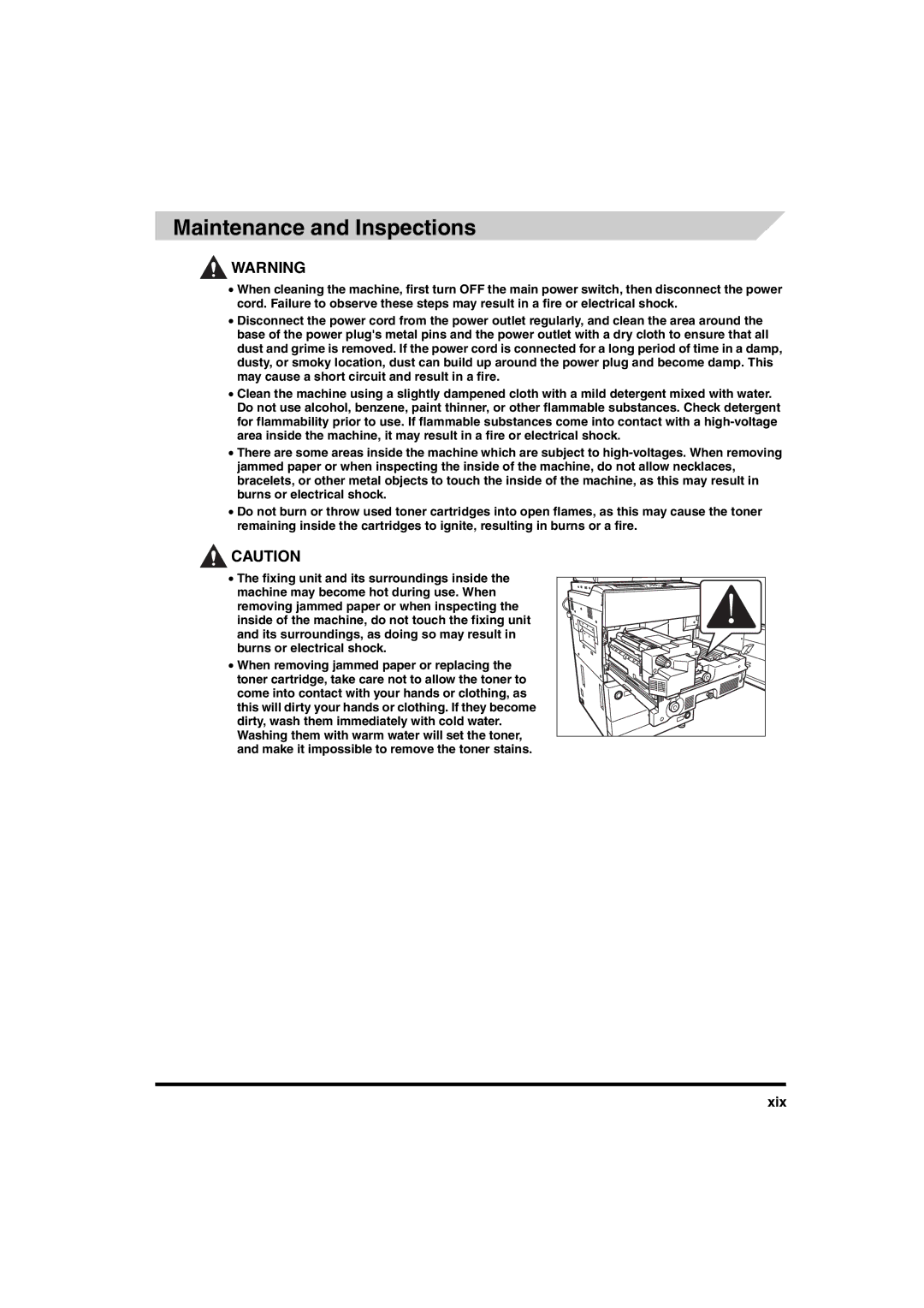 Canon iR6570 manual Maintenance and Inspections, Xix 