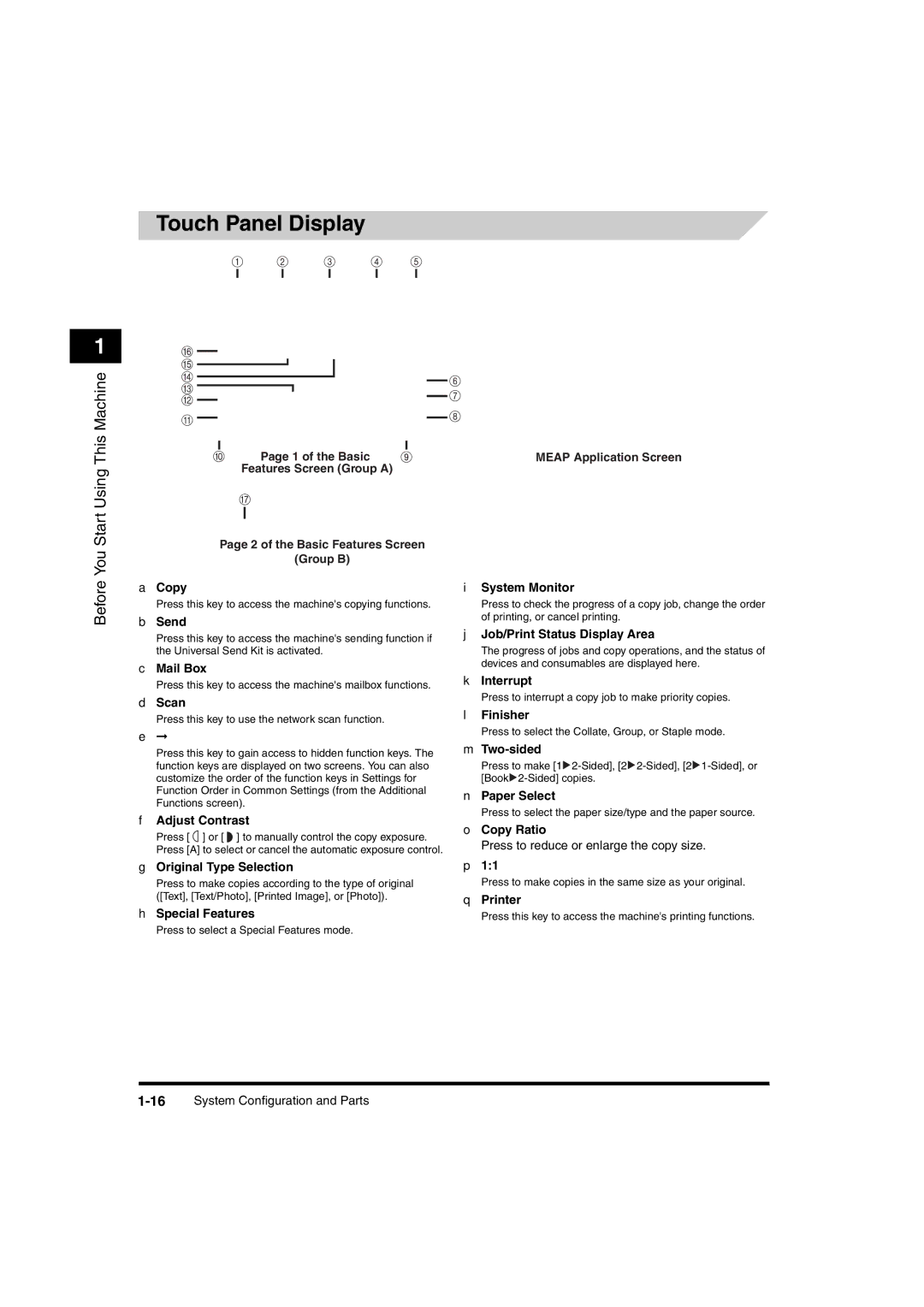 Canon iR6570 manual Touch Panel Display, Send 