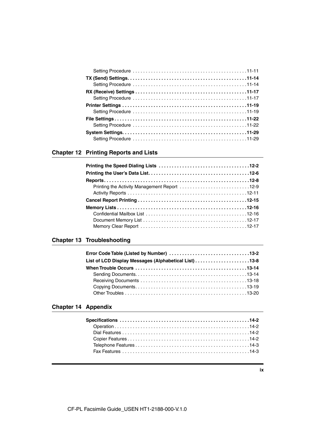 Canon 700 manual Printing Reports and Lists, Troubleshooting, Appendix 