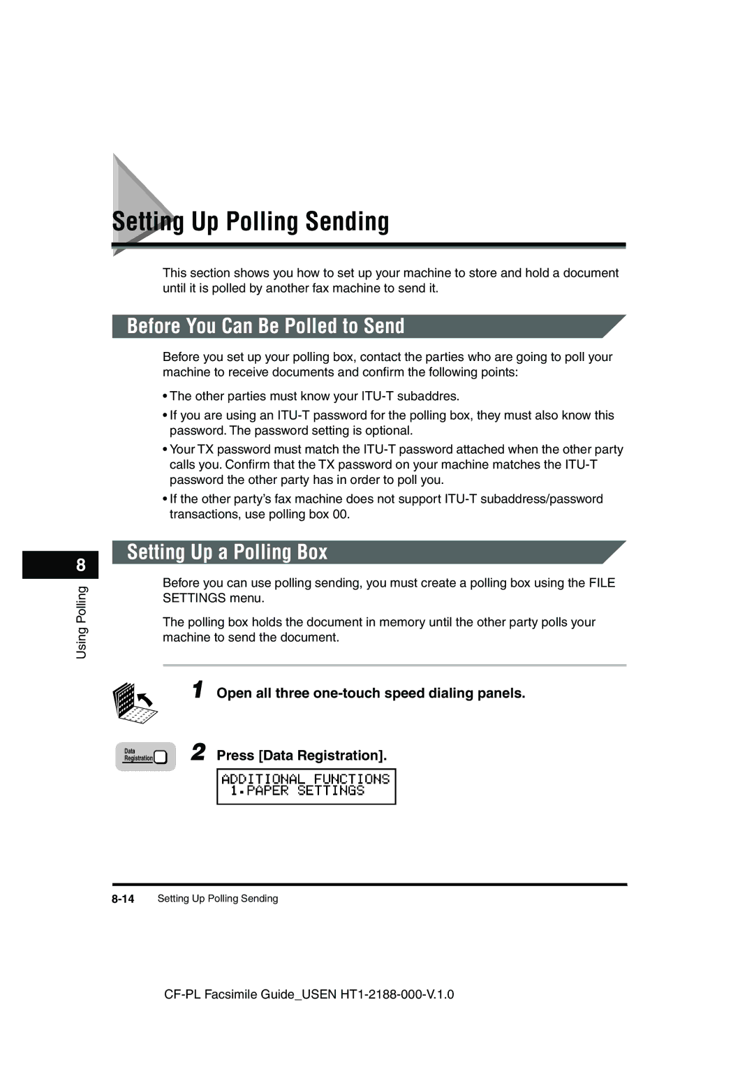 Canon 700 manual Setting Up Polling Sending, Before You Can Be Polled to Send, Setting Up a Polling Box 