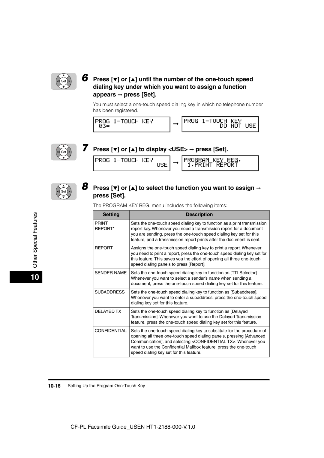 Canon 700 manual Print, Sender Name, Delayed TX, Confidential 