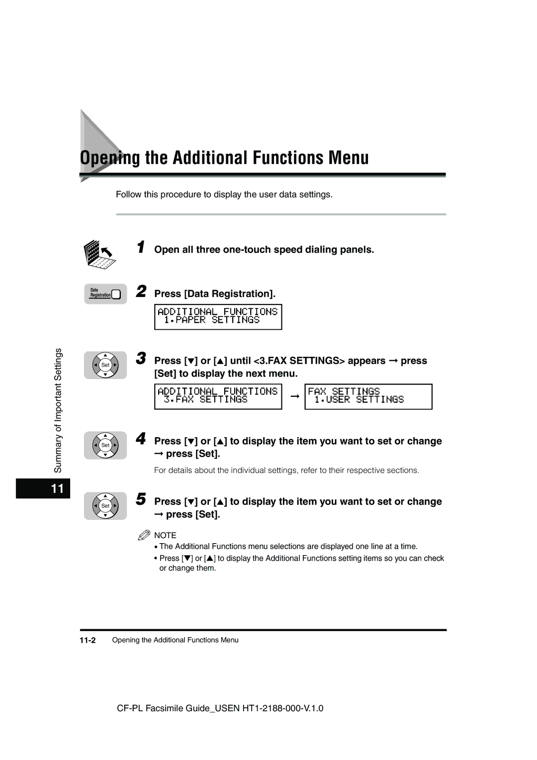 Canon 700 manual Opening the Additional Functions Menu, Press or to display the item you want to set or change 