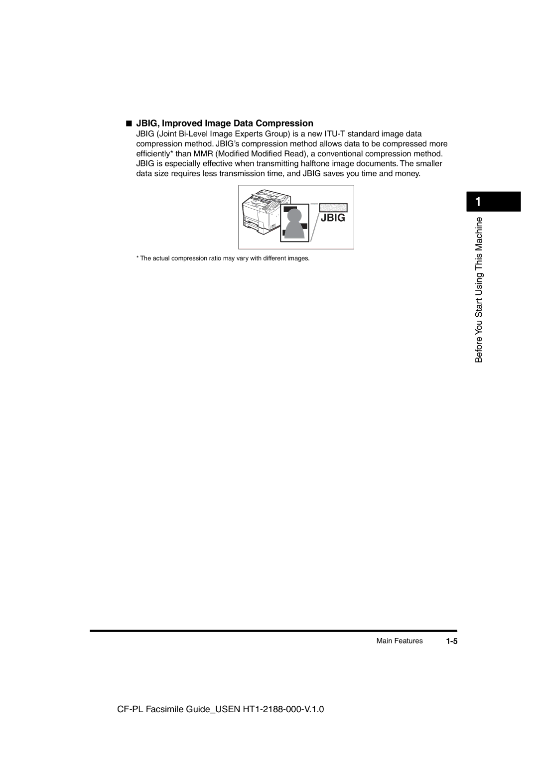 Canon 700 manual Jbig, JBIG, Improved Image Data Compression 