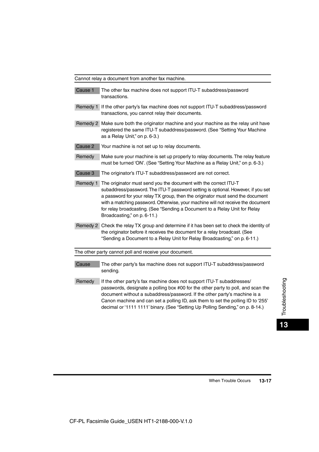 Canon 700 manual Troubleshooting 