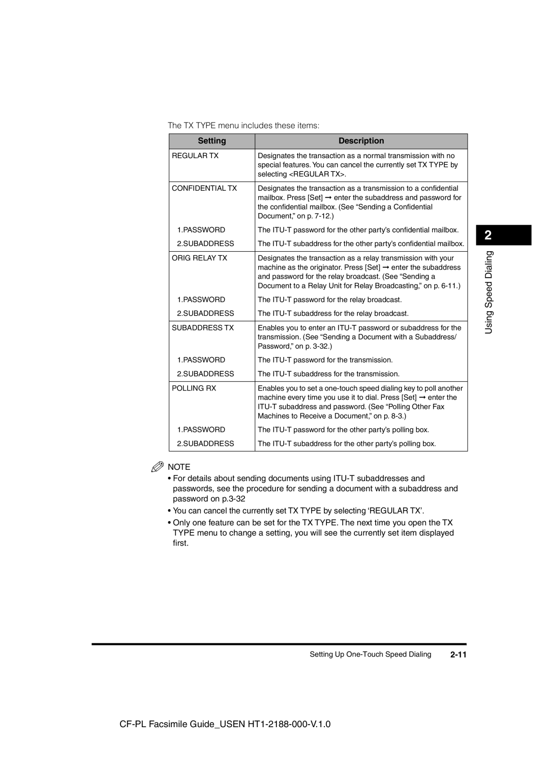 Canon 700 manual Setting Description 