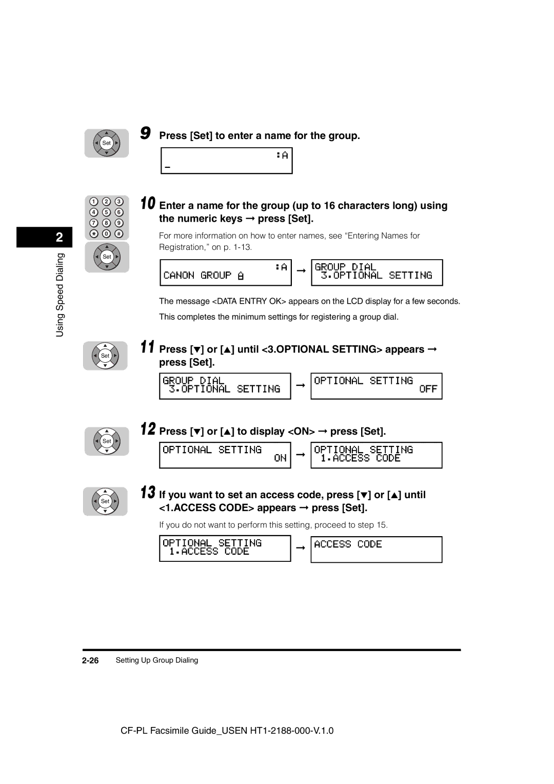 Canon 700 manual 26Setting Up Group Dialing 