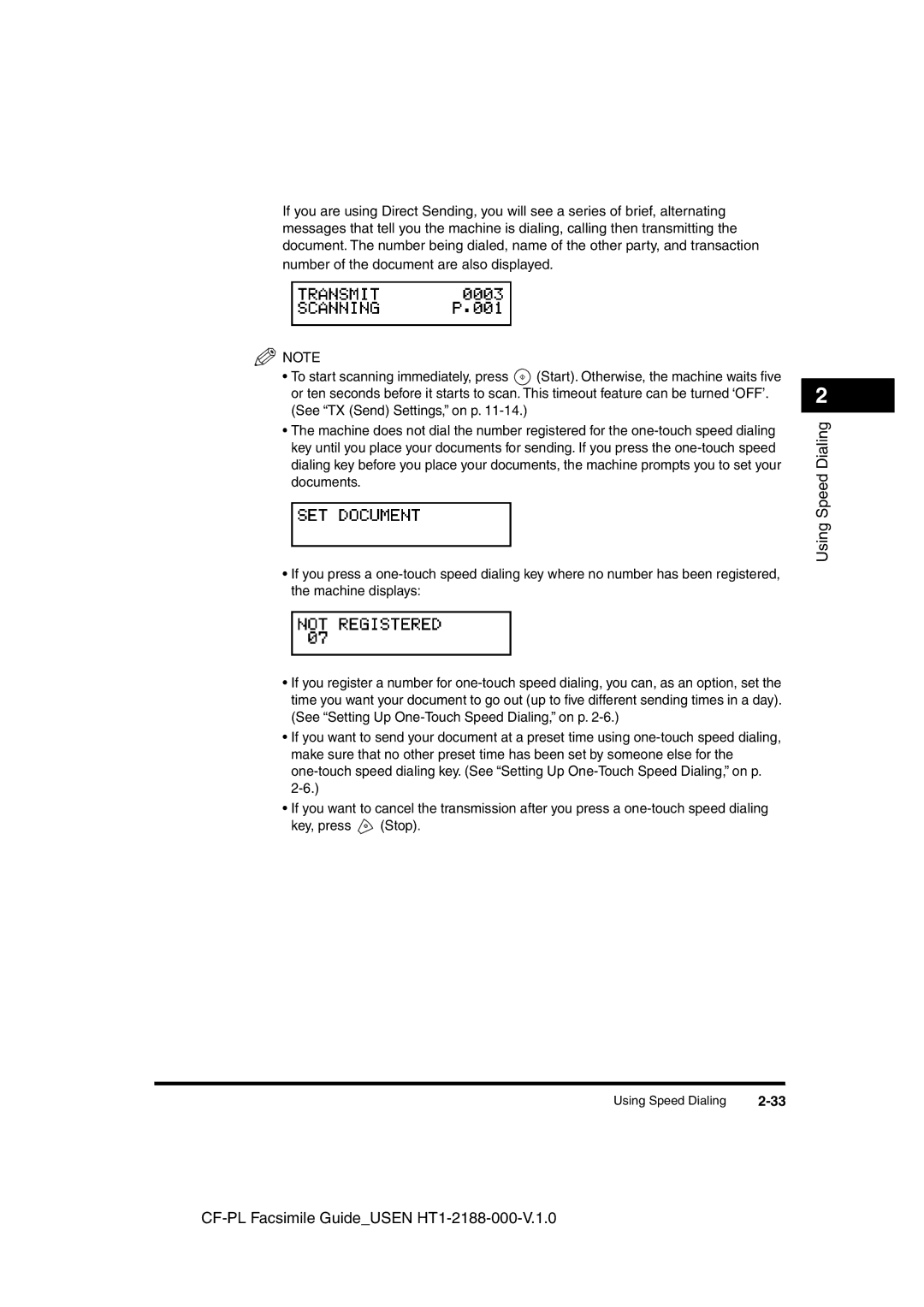 Canon 700 manual Using Speed Dialing 