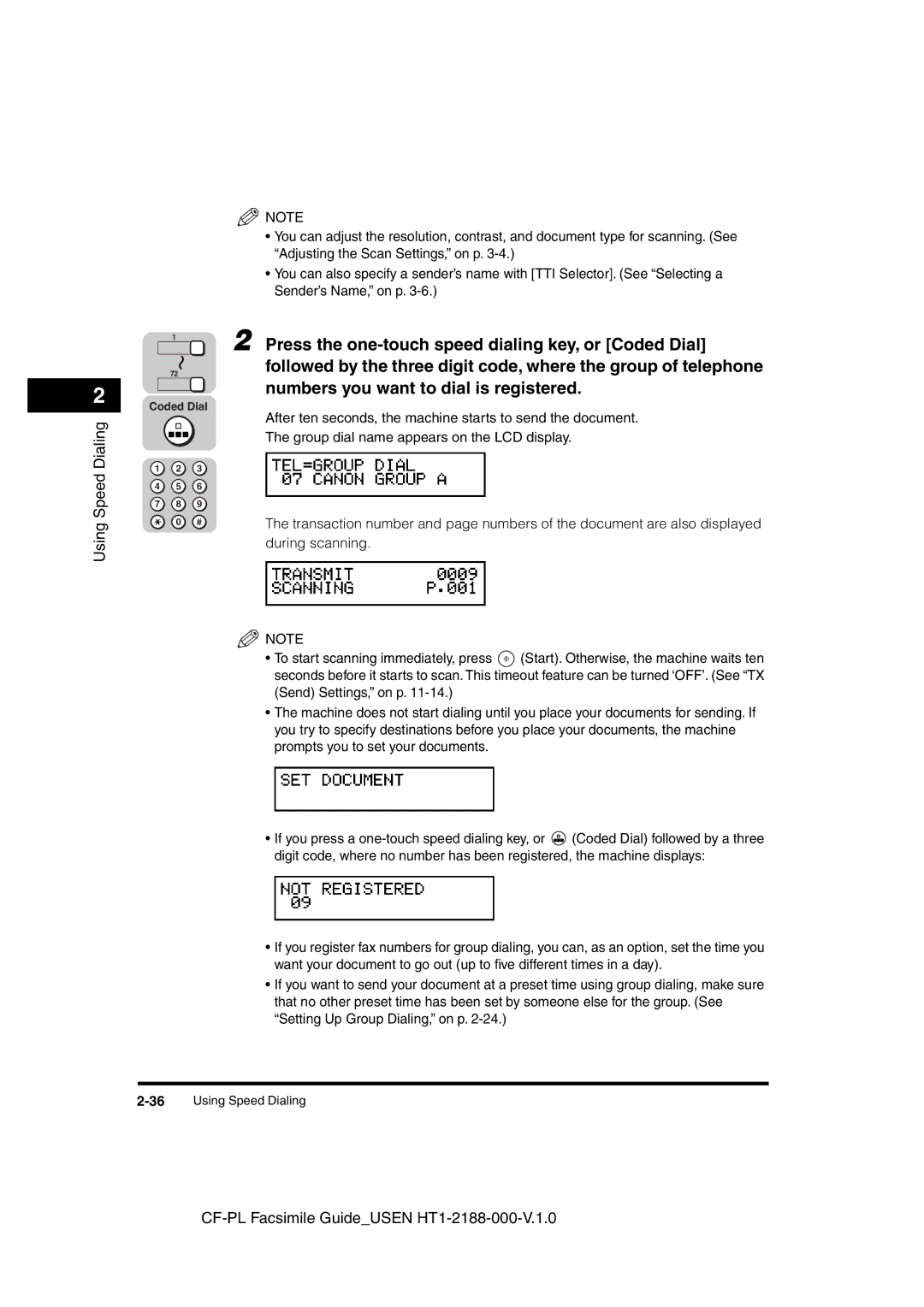 Canon 700 manual 36Using Speed Dialing 