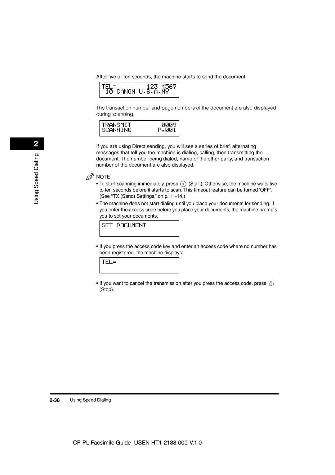 Canon 700 manual 38Using Speed Dialing 