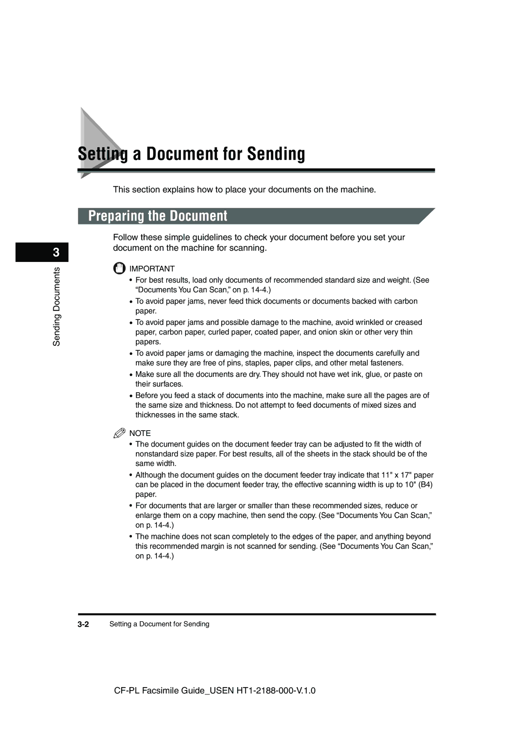 Canon 700 manual Setting a Document for Sending, Preparing the Document 