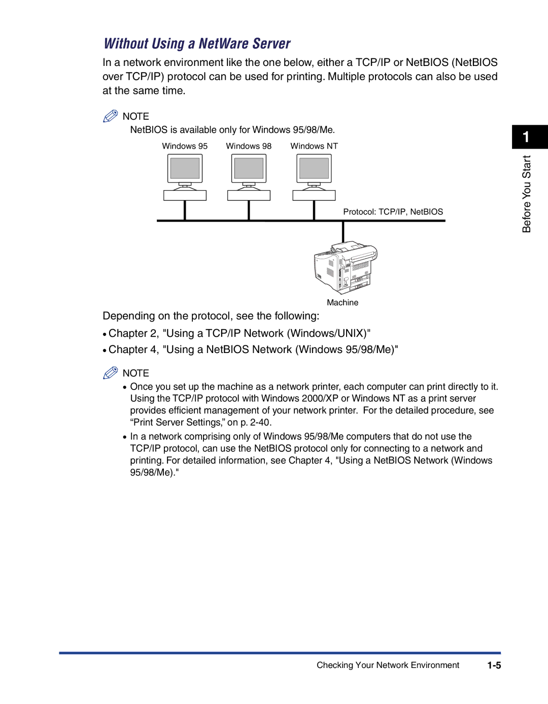 Canon 700 manual Without Using a NetWare Server 