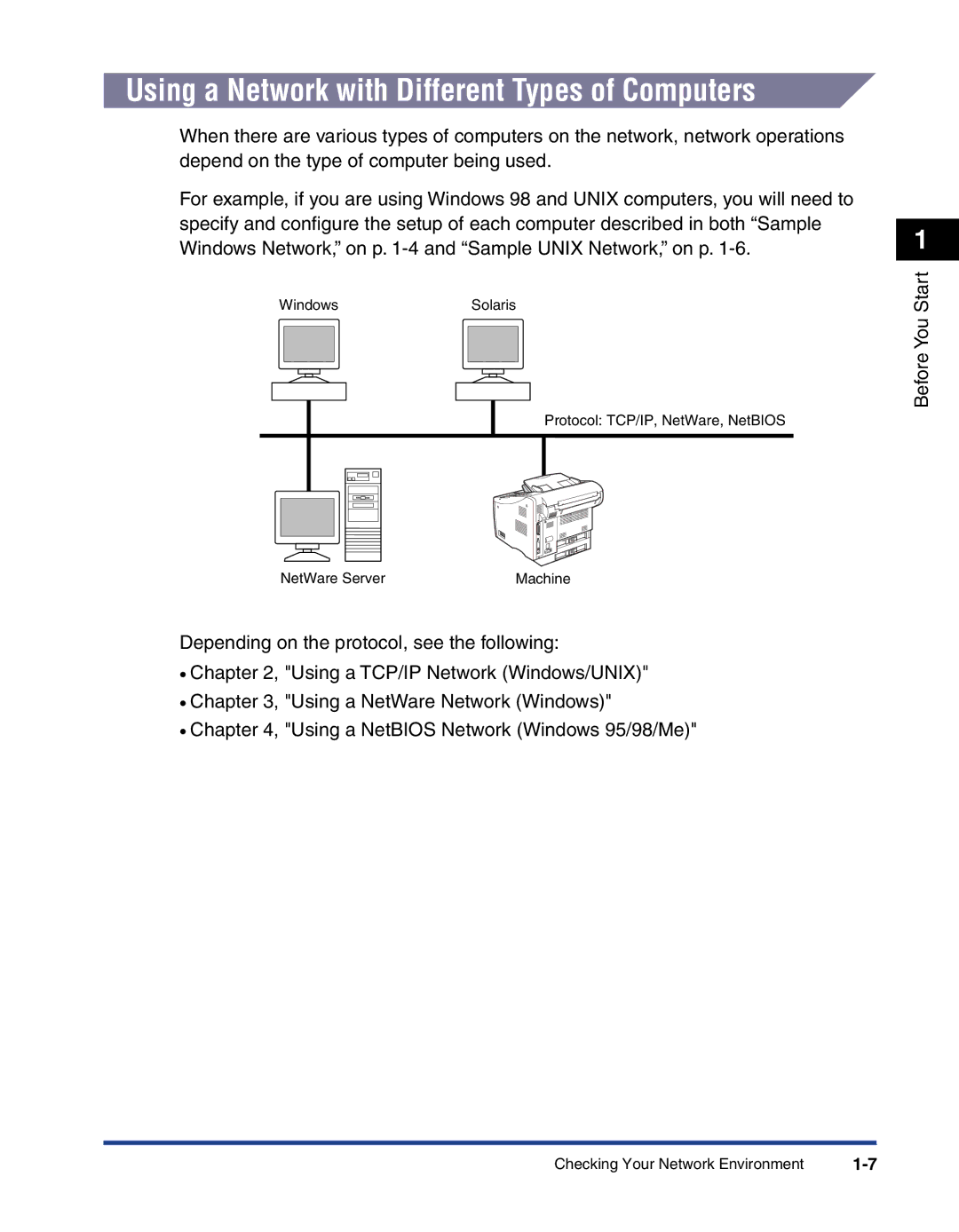 Canon 700 manual Using a Network with Different Types of Computers 