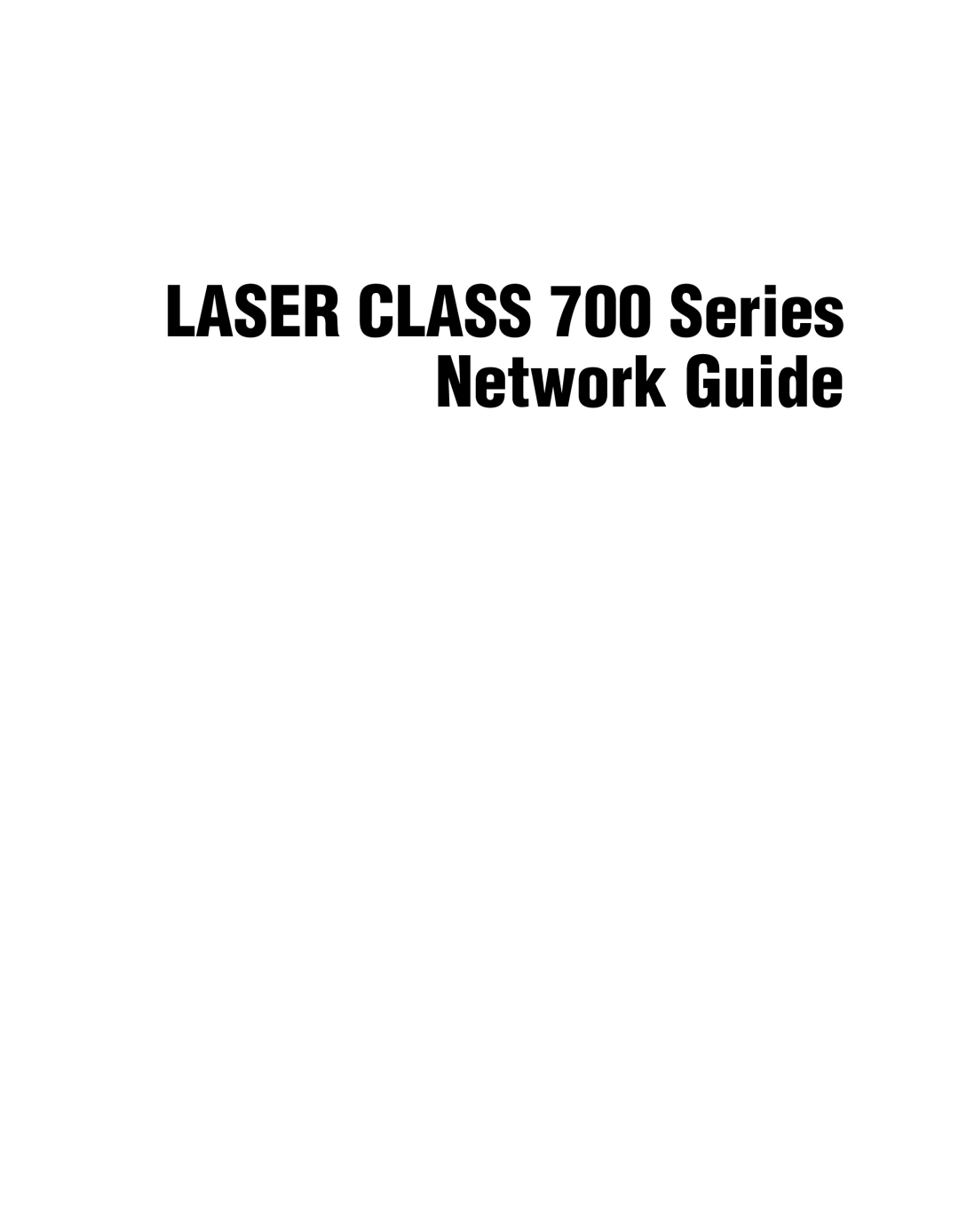 Canon manual Laser Class 700 Series Network Guide 