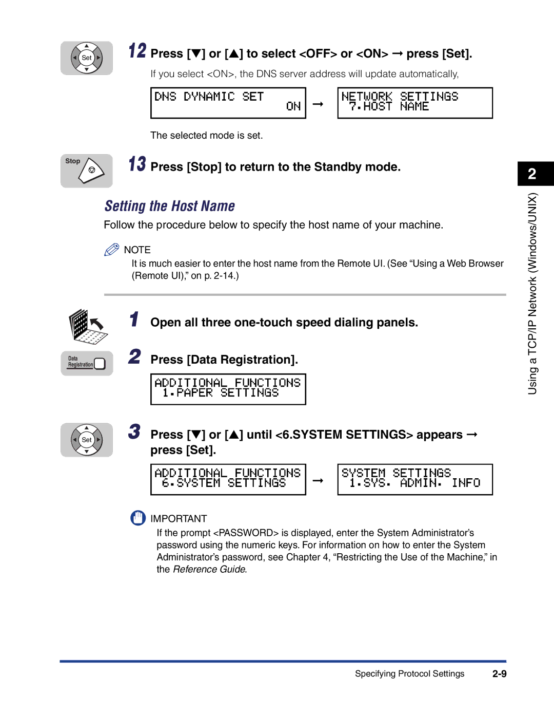 Canon 700 manual Setting the Host Name 