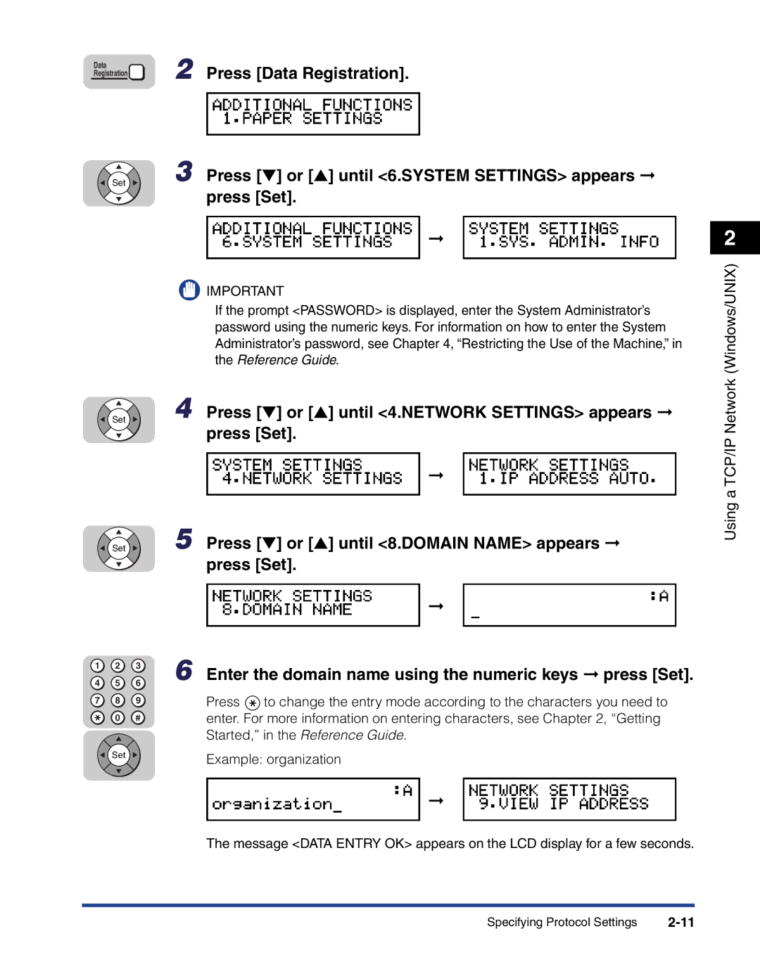 Canon 700 manual Data Registration 